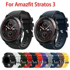 Силиконовый ремешок на запястье для Xiaomi Huami Amazfit Stratos 3, сменный ремешок 22 мм для умных часов Amazfit Stratos 3 22S PACE