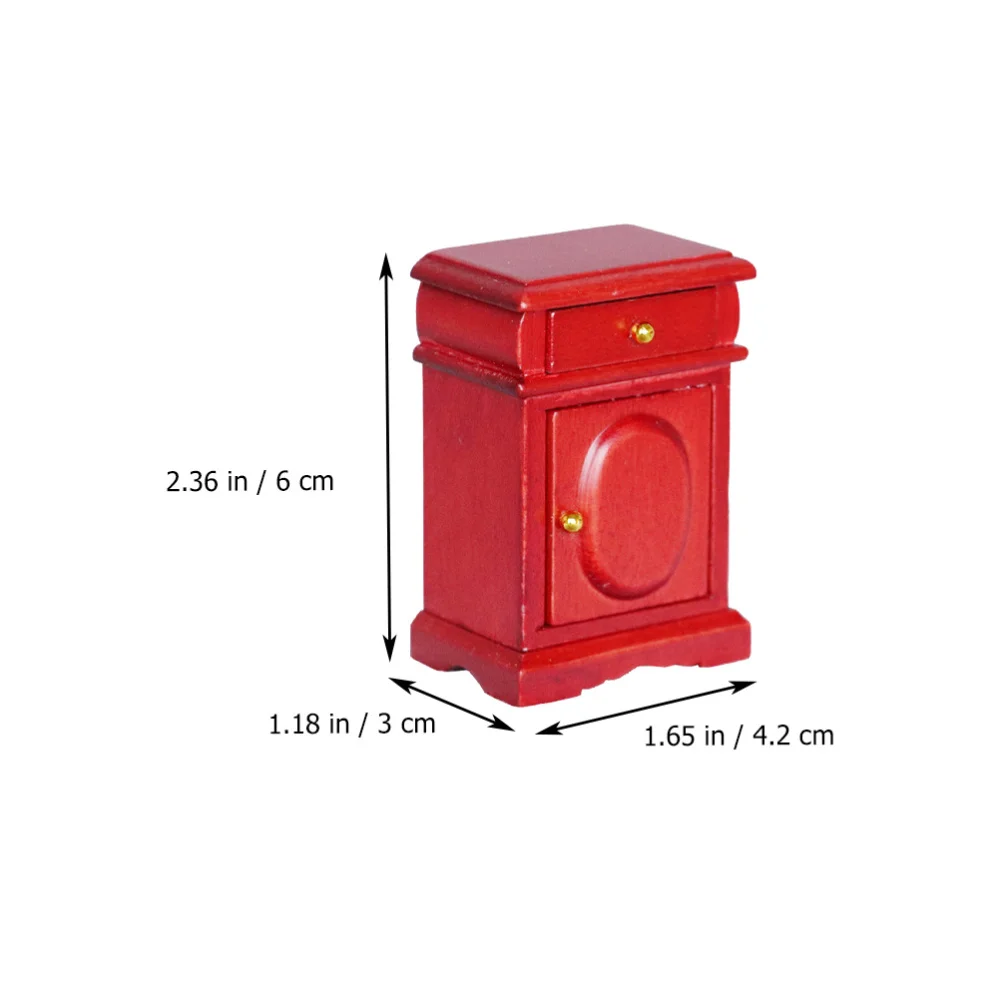 

Miniature Bedside Table Model Mini House Simulation Cupboard Mini Furniture