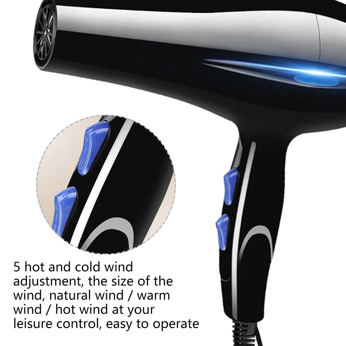 Бытовой профессиональный фен для горячей и холодной парикмахерской салонный