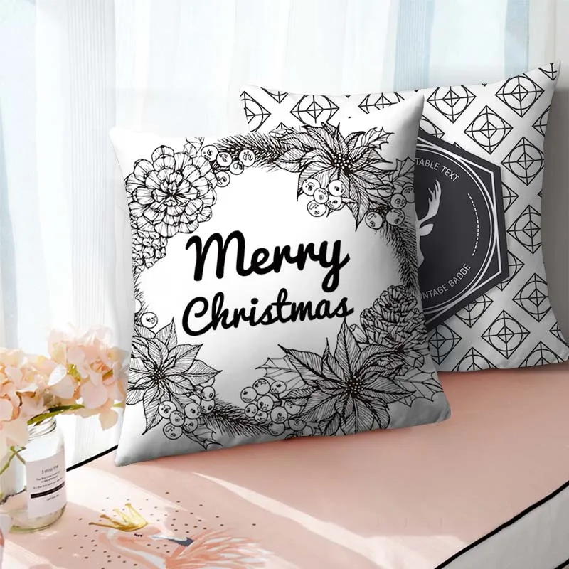 Чехол для подушки Fuwatacchi с надписью &quotMerry Christmas&quot|Наволочки| |