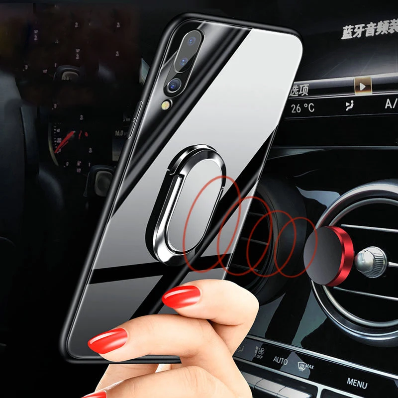 Чехол из закаленного стекла для Huawei P30 P20 Pro Lite простой жесткий чехол задней панели