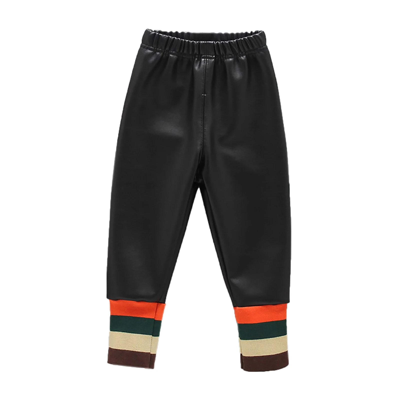 

Kids Girls PU Leather Velvet Lining Stretchy Waterproof Windproof Warm Pants Winter costumes