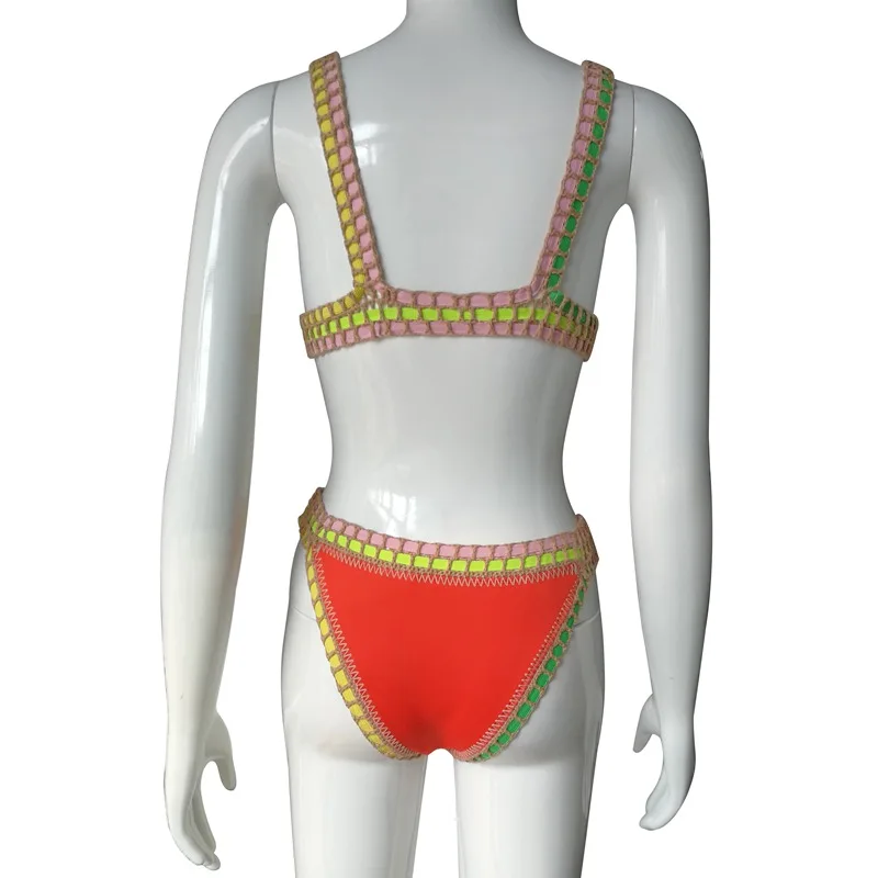 2019 двухсторонняя купальная одежда бикини с принтом топы вязаный крючком