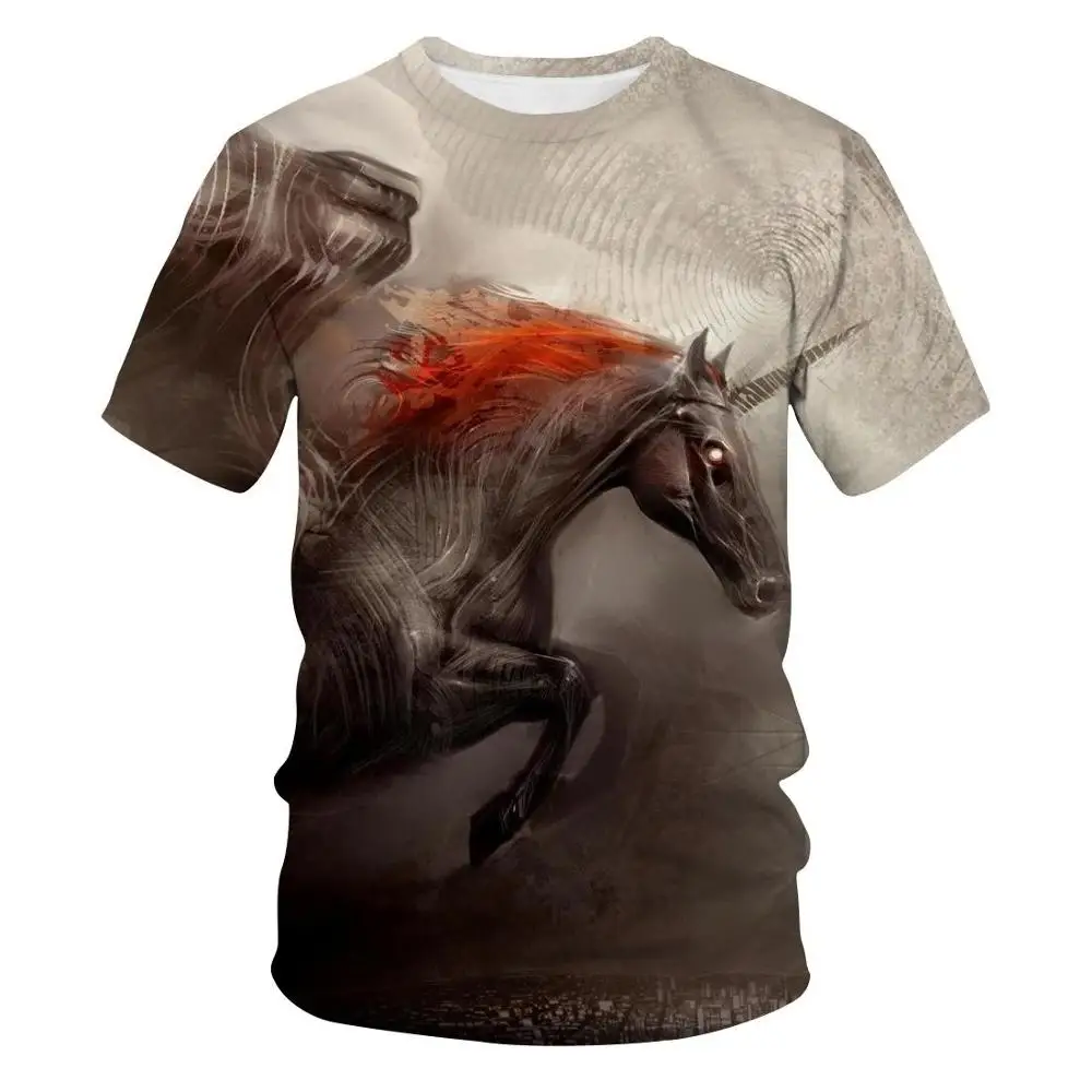 

Horse T-shirt Men Tshirt 3d Animal Printed Tshirt Hip Hop Tee Funny Summer Anime Mens Adults Clothing Streetwear Fashion Tops