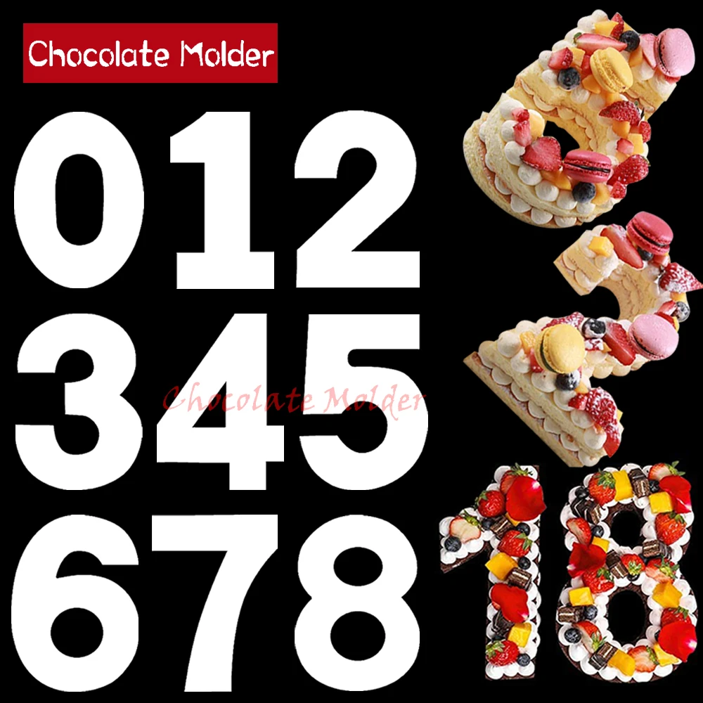 

PET Numbers Cake Mold 4/6/8/10/12/14 inch Figure Cake Decorating Tools Birthday Party Cake Tools Pastry Mould For Baking