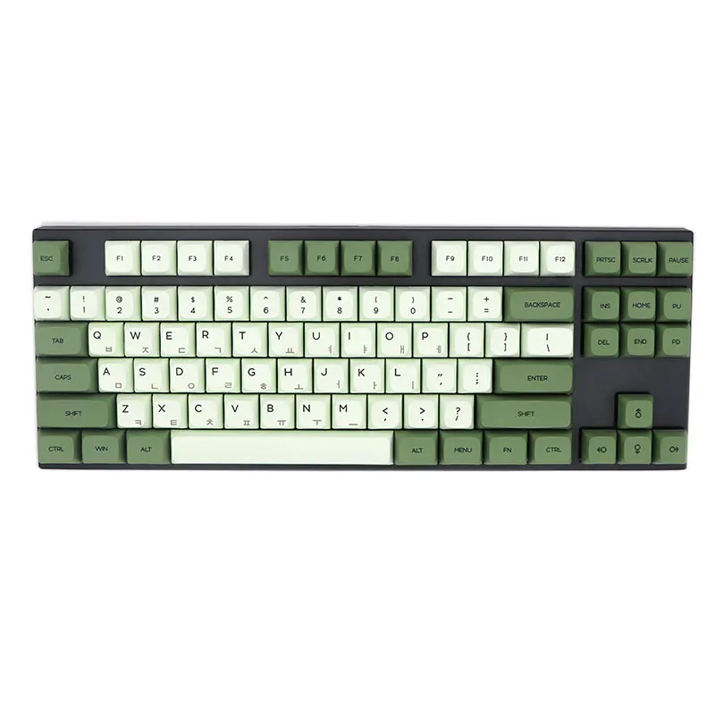 

Keypro Matcha Green Ethermal Dye Sublimation fonts PBT keycap For Wired USB mechanical keyboard 124 keycaps