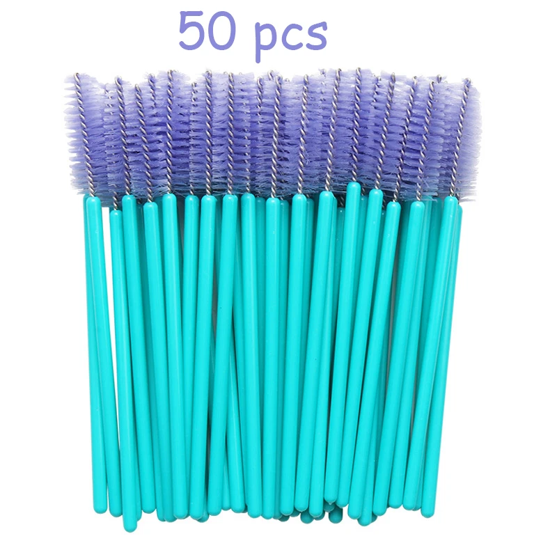 

50PCS/Lot 6 Colors Disposable Mascara Wands Applicator Eyelash Extension Brushes Mascara Brush Makeup Tool