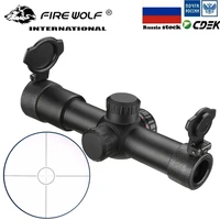 fire wolf 4 5x20 e mil dot riflescope hunting rifle scope red illuminated ak47 ak74 ar15 riflescope with flip open lens caps