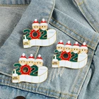 Рождественская брошь креативная 2021 Деда Мороза маска дезинфицирующее средство для рук эмалированная шпилька для туалетной бумаги для вечерние ринки