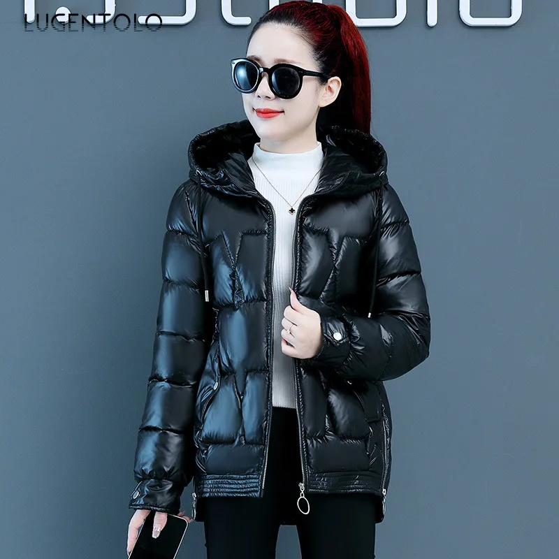 Women Glossy Parkas Korean Loose Winter 