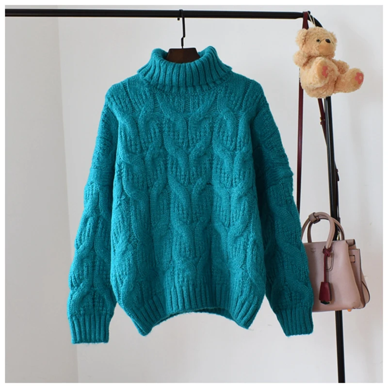 Turtleneck Sweaters Women 2019 Winter Fashion Knitwear Woman Knitted Pullovers Tops Femme Long Sleeve Pullover Loose | Женская одежда