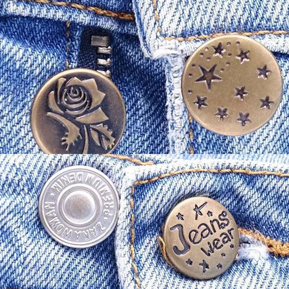 

Button Pins Snap Fastener Metal Buttons For Clothing Jeans Perfect Fit Adjust Button Self Increase Reduce Waist Free Nail Sew