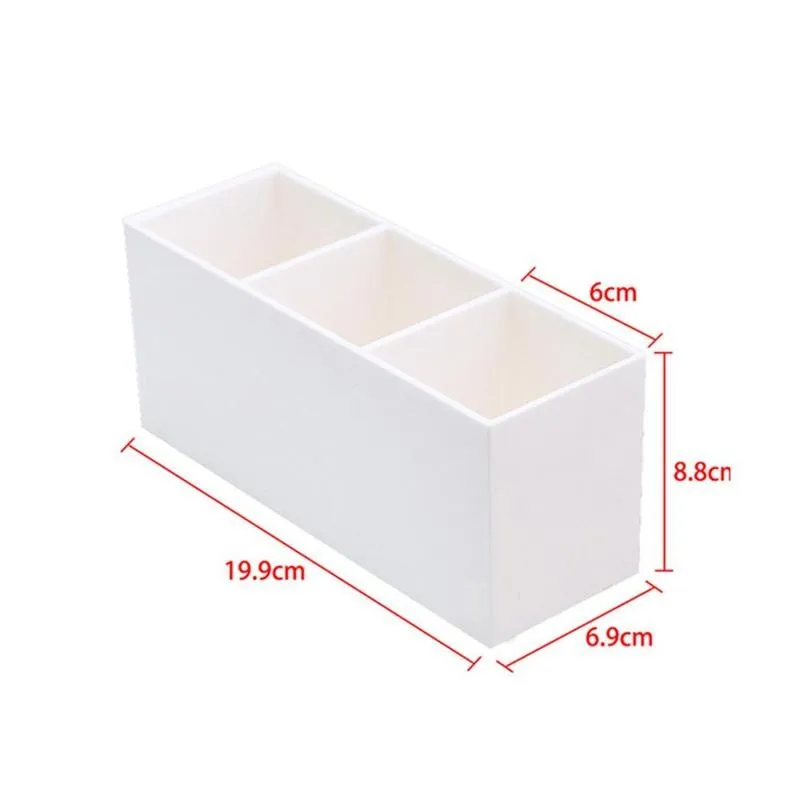 

3 Grid Cosmetic Makeup Brush Holder Storage Container Lipstick Eyebrow Organizer Makeup Brush Holder