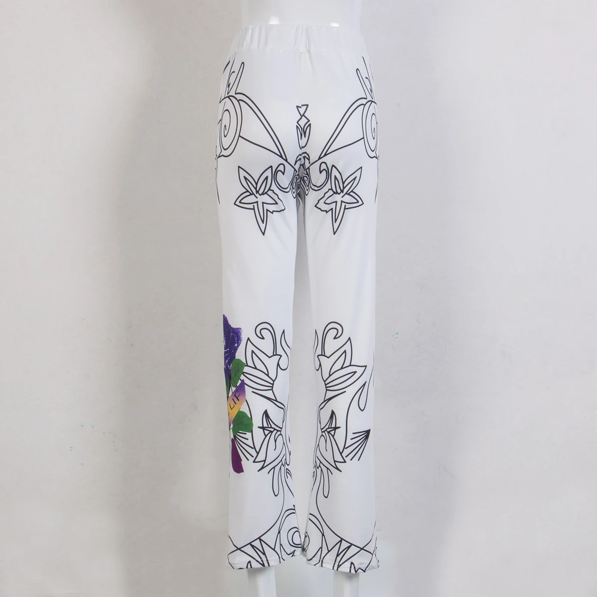 Модные женские Мешковатые брюки в стиле бохо с принтом черепа розы широкими