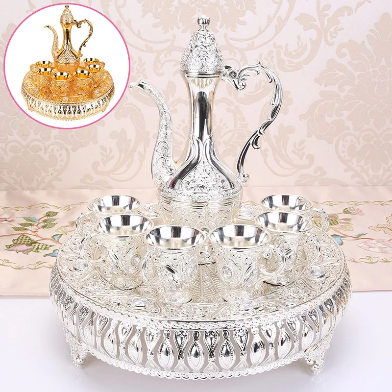 

EU Style Wine Pot set Home Vintage -style Cup Tray Ornament Decoration