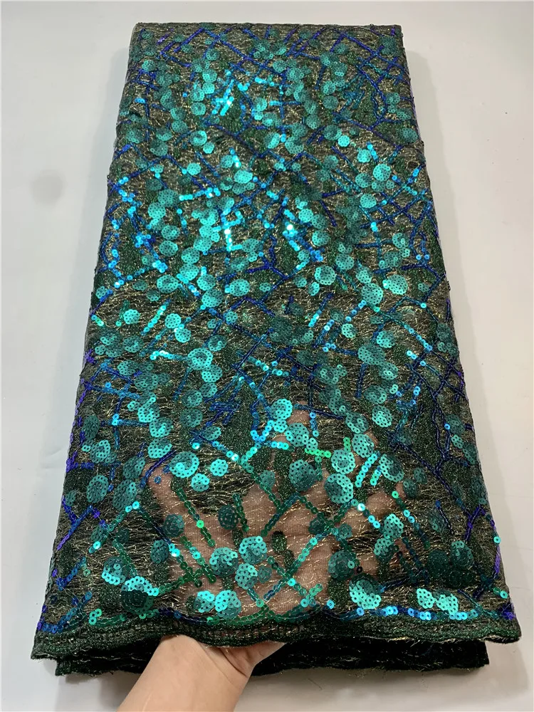 

5 yards African Flocking Handcut Organza Lace French Net fabric with Glitters Sequins inspired Wear for Occasions Celebrants