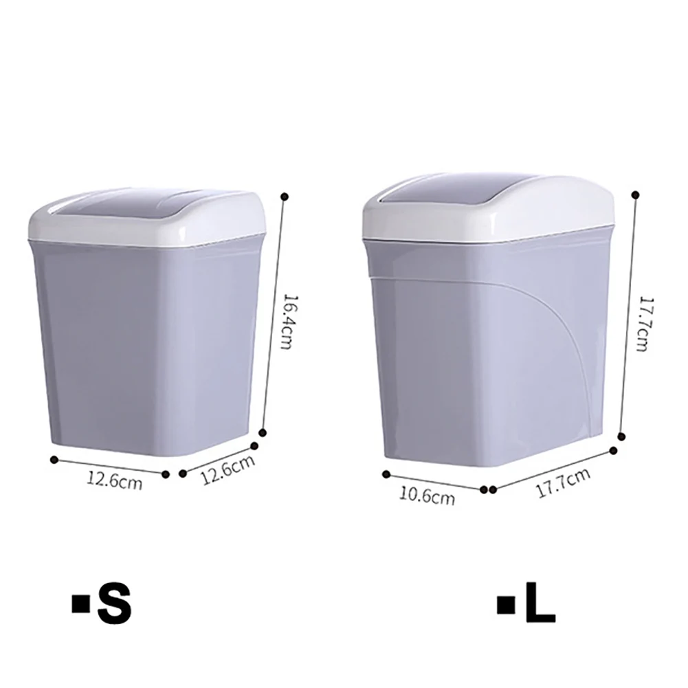 Home Kitchen Living Room Desktop Plastic Flip Lid Trash Can Waste Garbage Bin | Bins