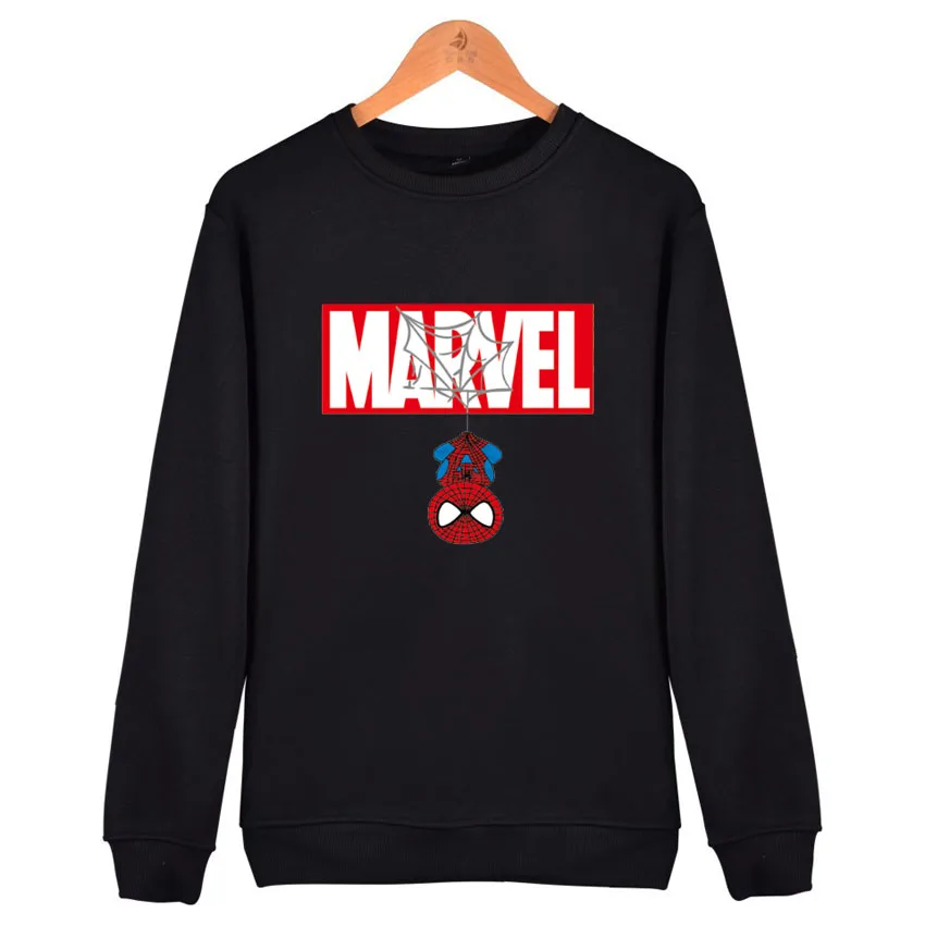 Женские осенние флисовые Marvel Человек-паук пуловер худи с принтом толстые свободные женские толстовки Толстовка женская повседневная одежда