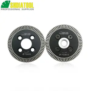 SHDIATOOL 1 шт. 75 мм горячепрессованный мини сетчатый турбодиск Алмазный гравировальный пильный диск со съемным фланцем M14 и 1 шт. 75 мм лезвие
