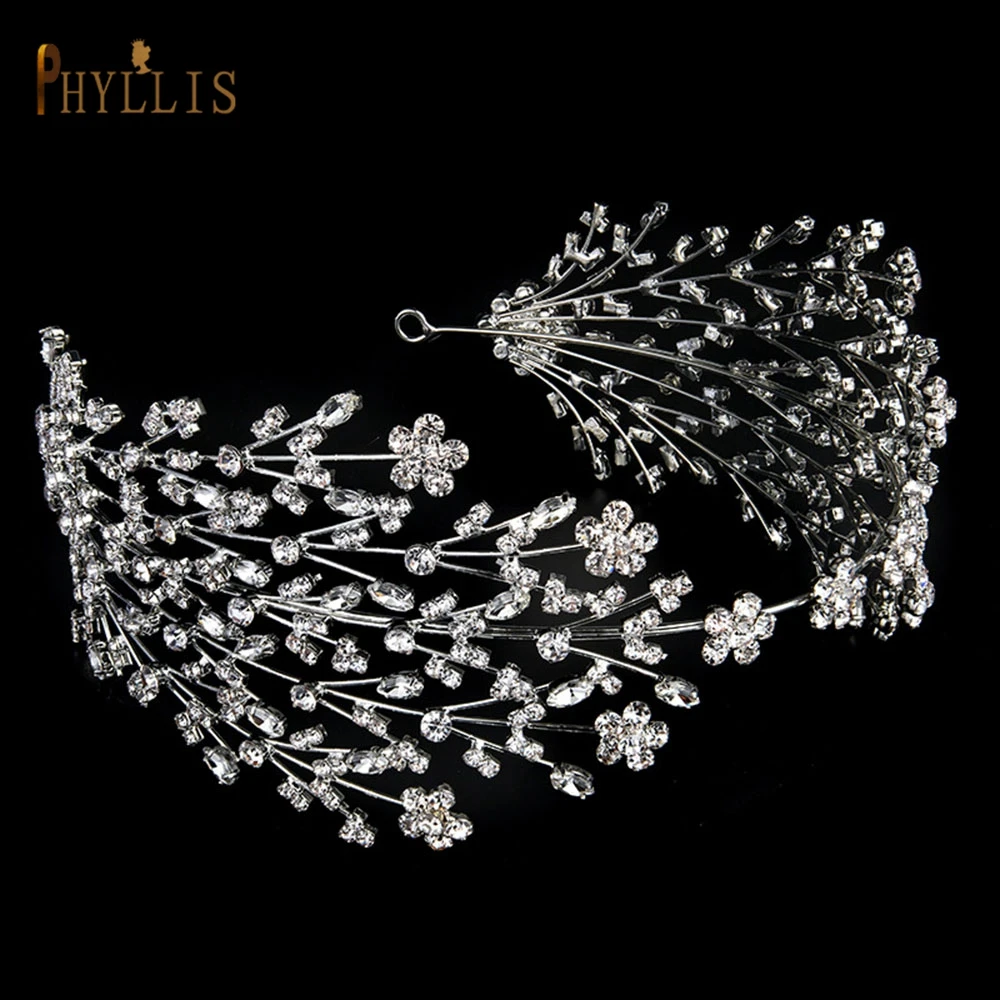 

A400 Prom Bride Hair Jewelry Luxury Crystal Bridal Headpiece Rhinestones Wedding Tiaras Women Hair Accessories Bride Crown