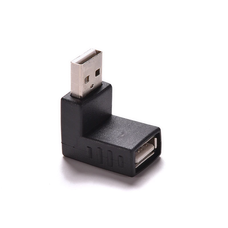 

Новинка Черный 1 шт. 90 градусов Переходник USB 2,0 A штекер-гнездо под прямым углом USB 2,0 коннектор для ноутбука ПК компьютера