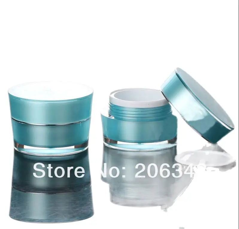 

15g blue acrylic cone-shape cream jar with silver line ,cosmetic container,,cream jar,Cosmetic Jar,Cosmetic Packaging