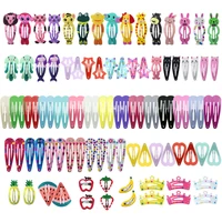 100pcs mix color different prints random hairgrip hair clip snap hair clips for children girls hair accessories women jxn010
