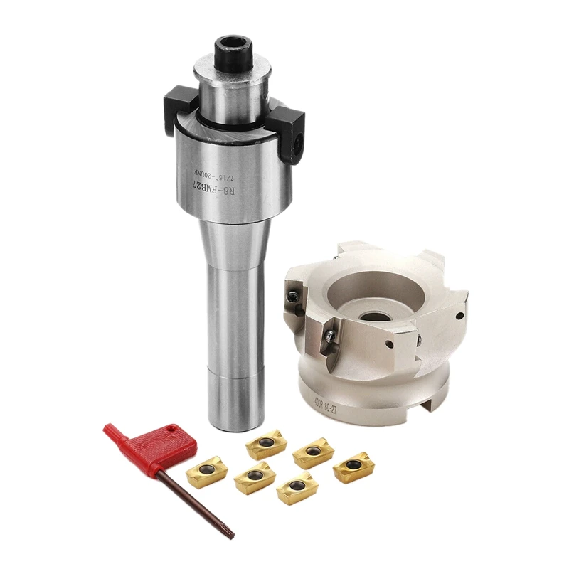 400R 80 мм торцевая фреза с ЧПУ + R8 FMB27 Arbor 6 шт. APMT1604 карбид | Инструменты