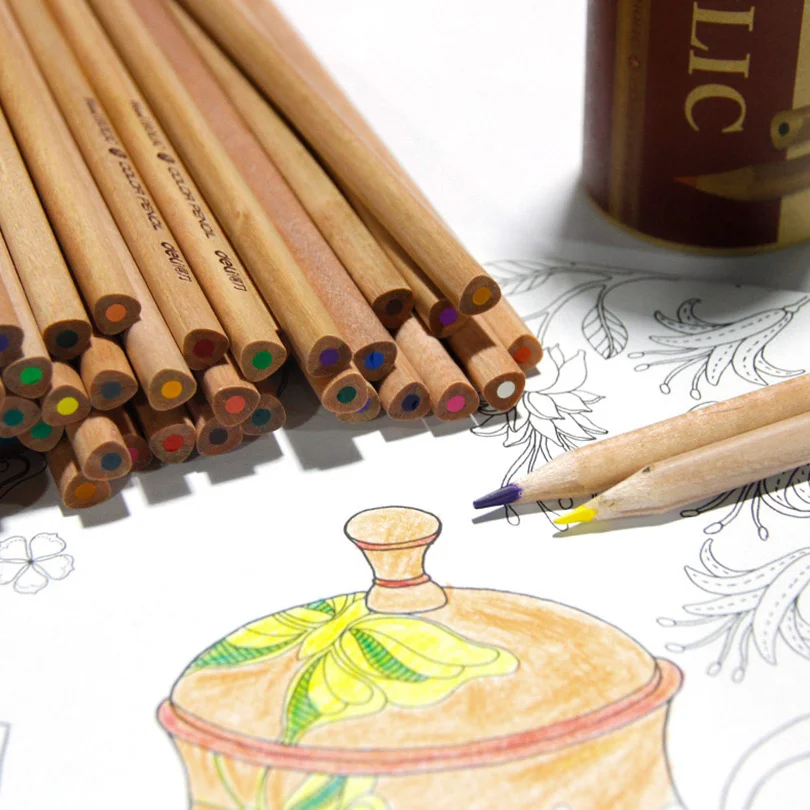 

Deli Colored Pencil set Stationery for school supplies 12/18/24/36/48 Colors pencil artist Painting Drawing apices colores