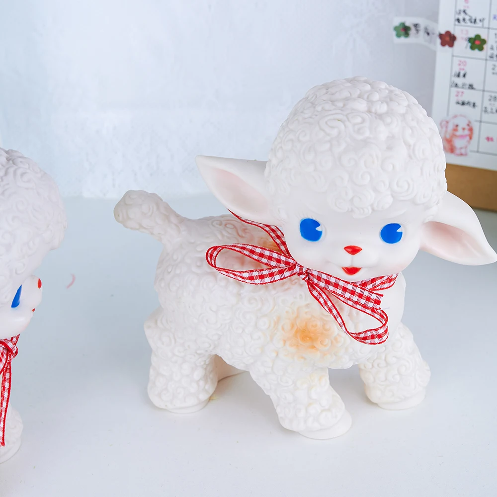 Очаровательная резиновая игрушка в винтажном стиле из ягненка кукла овечка мини