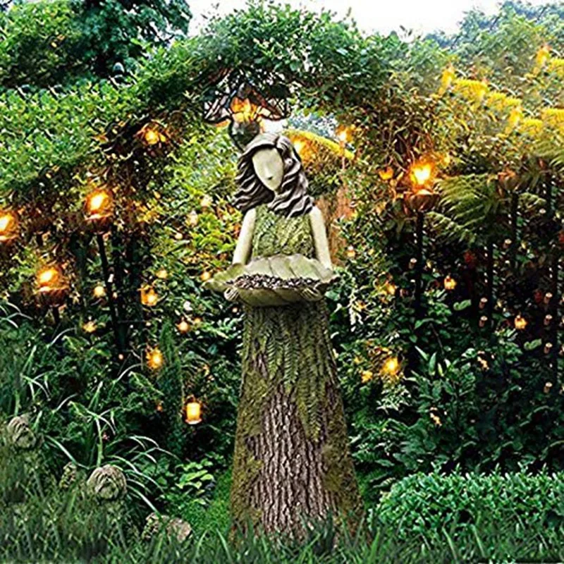

Bird Feeding Fairy Statue-Outdoor Bird Feeder, Garden Sculptures and Statues, Garden Decoration