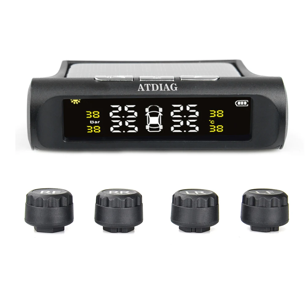 Внешняя Солнечная TPMS Автомобильная сигнализация давления в шинах монитор