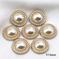 30pcs golden pearl flat back button cute home garden crafts cabochon scrapbooking clothing accessories