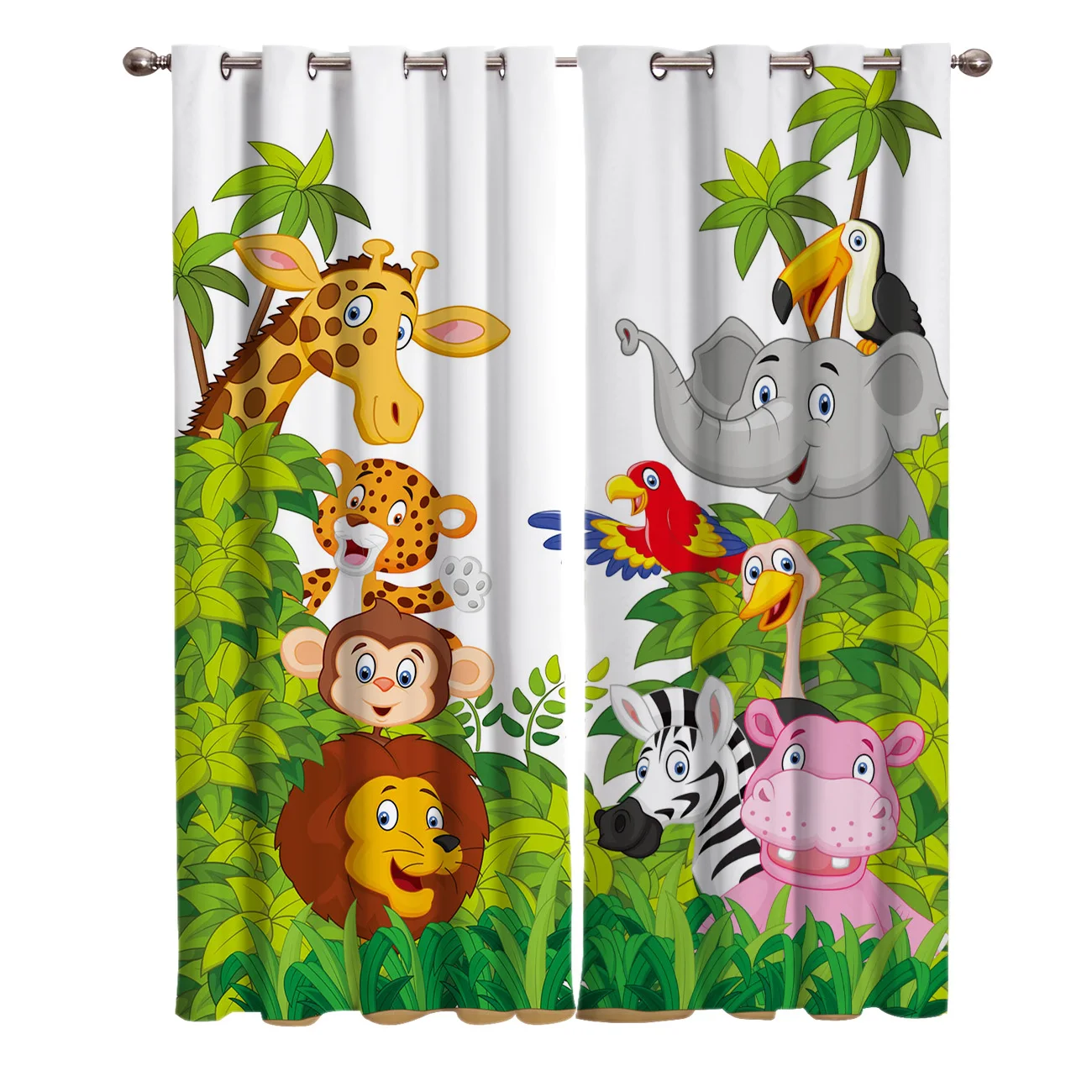 

Jungle Animals Cartoon Giraffe Lion Kids Window Curtain for Kids Room Bedroom Curtain for Girls Colorful cortinas
