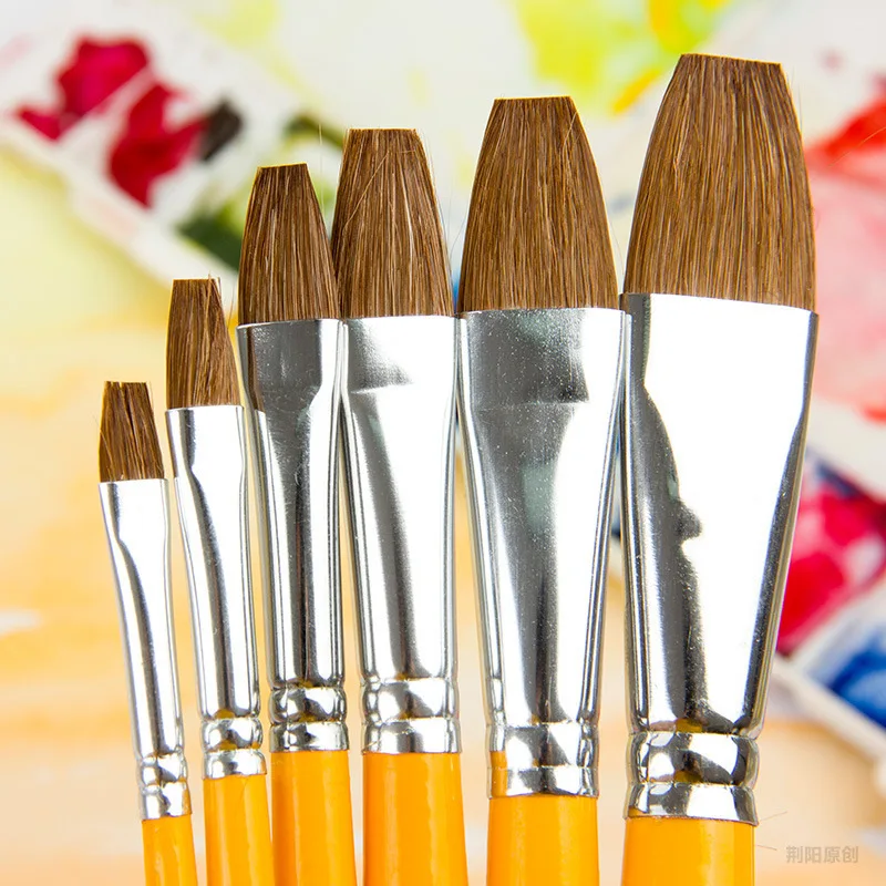 Волк кисти для масла Кисть краски 6 костюмов художественные принадлежности