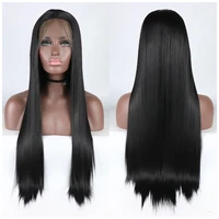 synthetic hair straight lace front wig for women long frontal lace synthetic hair silk straight wig swiss lace women wig