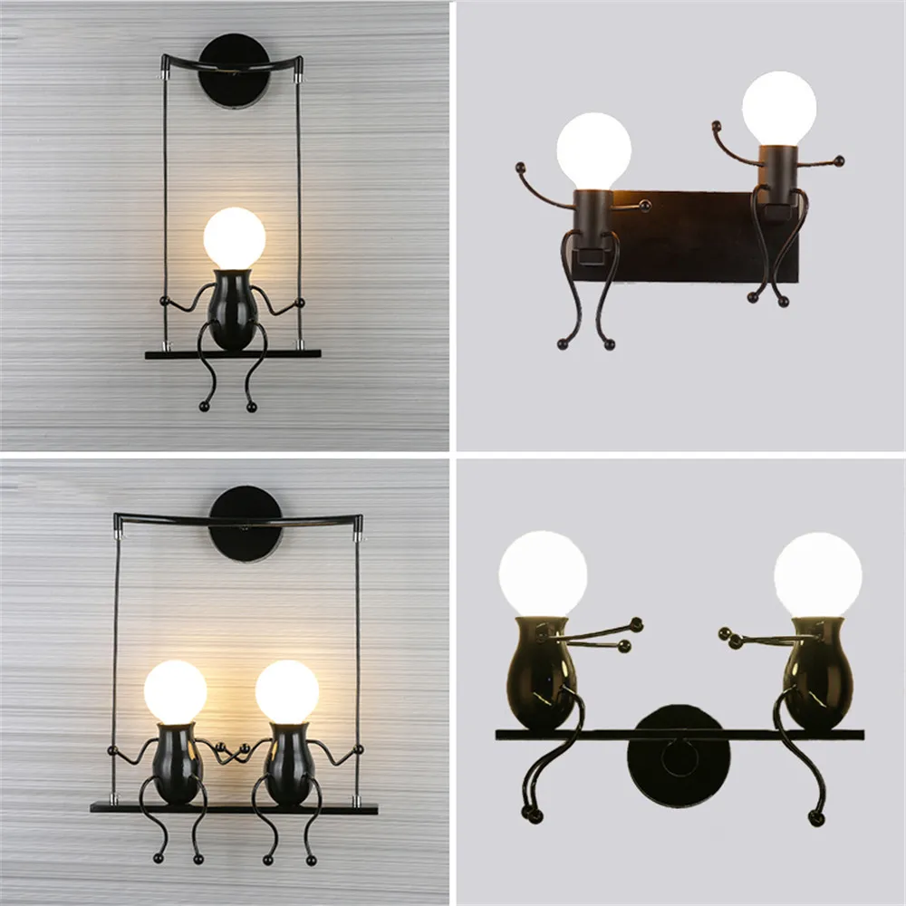 Настенный светильник в виде куклы из мультфильма Креативный светодиодный