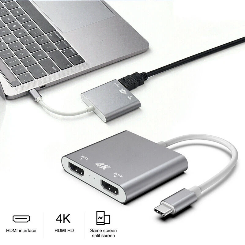 Type-C к HDMI высокое разрешение 4K такой же Sn конвертер 1 введите 2 видео кабель Сплит |