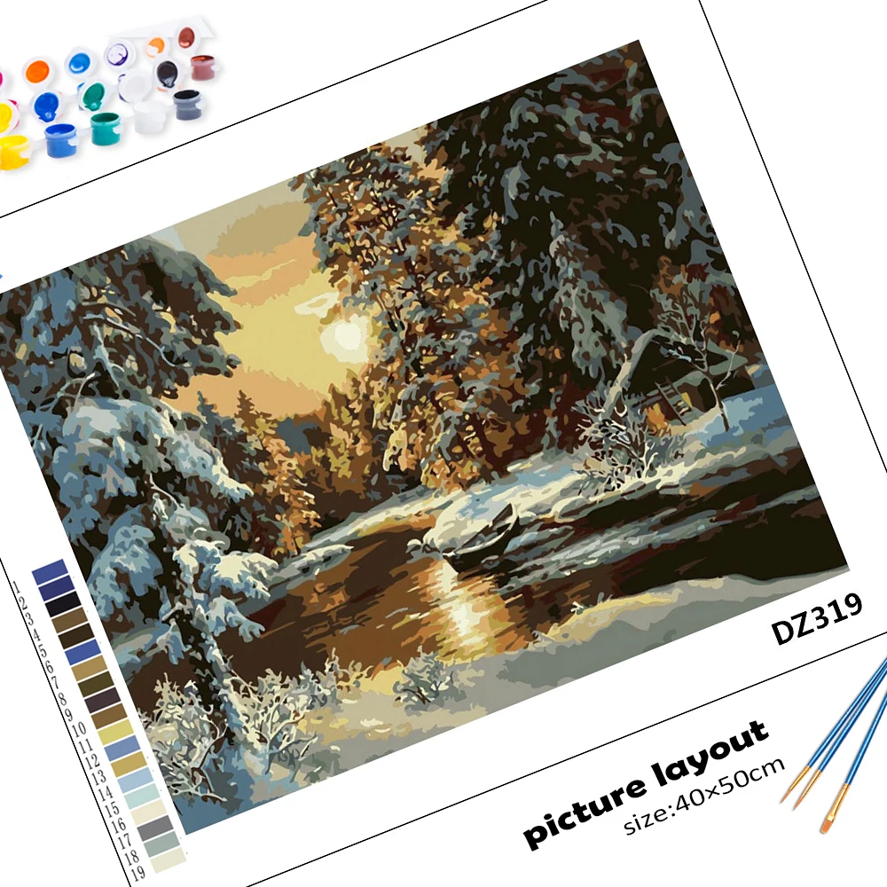 Картина по номерам на холсте Деревня 40 х50 см|art pictures|diy paintingpainting diy |