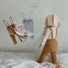 Леггинсы Детские эластичные хлопковые, комбинезон на бретельках, штаны из ПП для новорожденных девочек и мальчиков