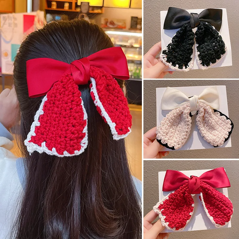 

Children's sweet and cute bow hairpin autumn and winter new hair accessories girl clip baby hairpin headdress