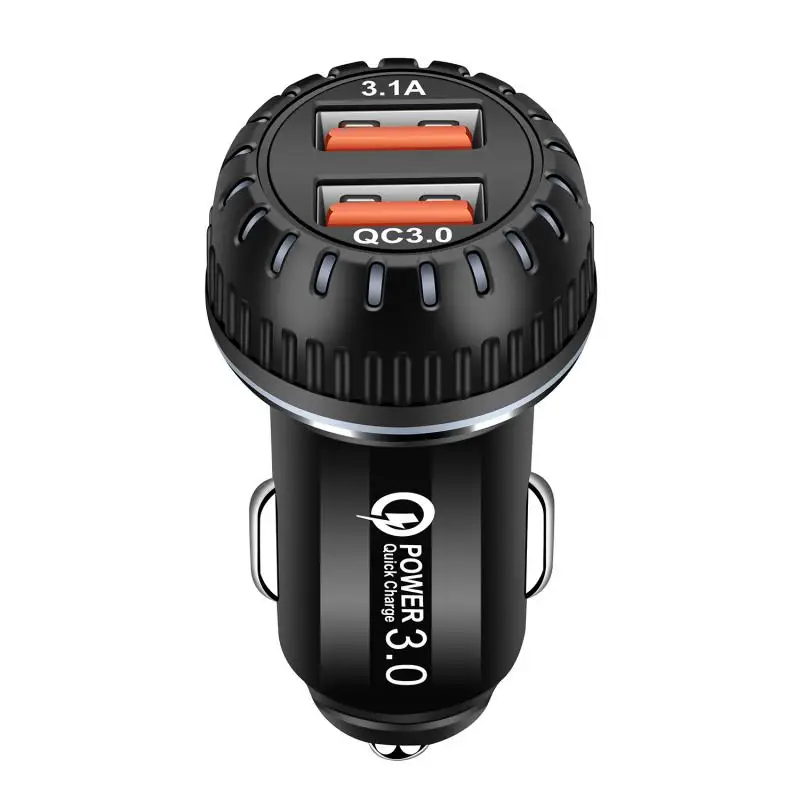 Быстрое зарядное устройство QC 3 0 автомобильное с двумя Usb портами адаптер для