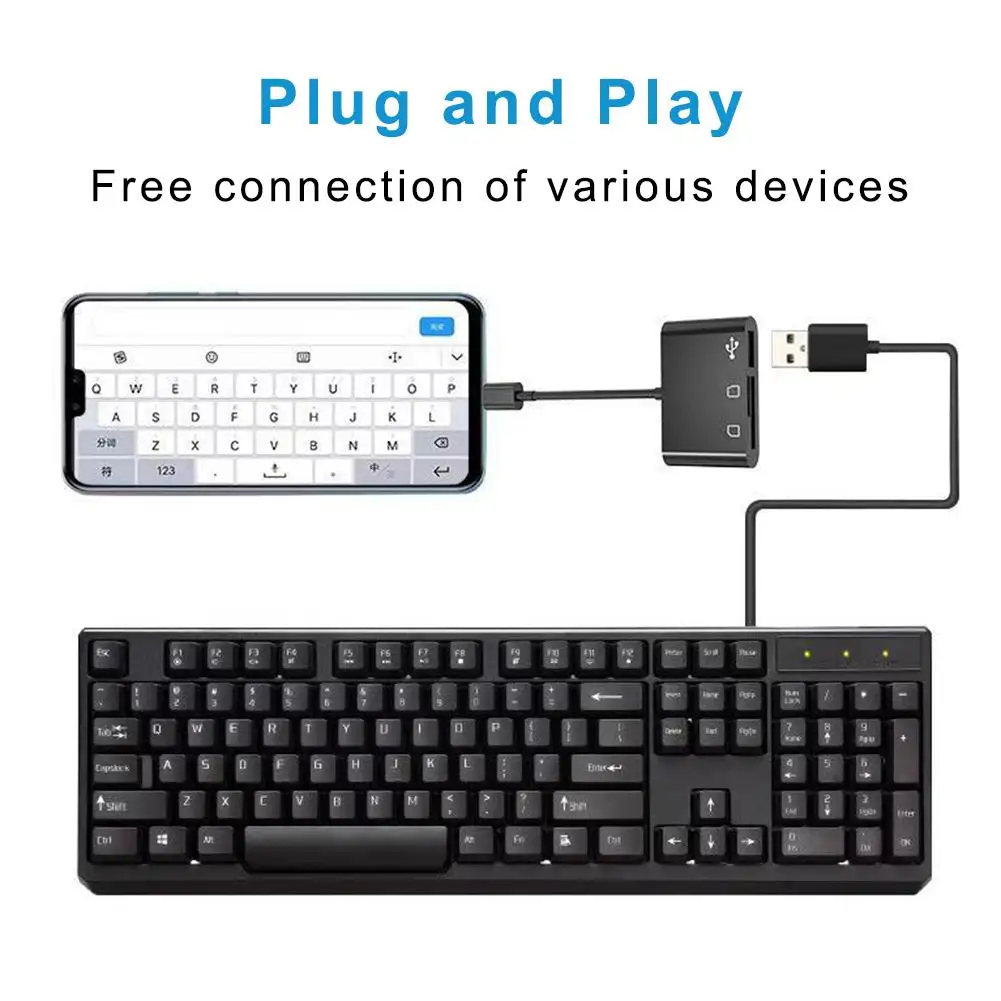 3 In 1 Multi Micro USB 2.0 OTG Host Adapter Cable TF SD Memory Card Reader Hub For Smartphones PC Laptop Computer | Компьютеры и офис