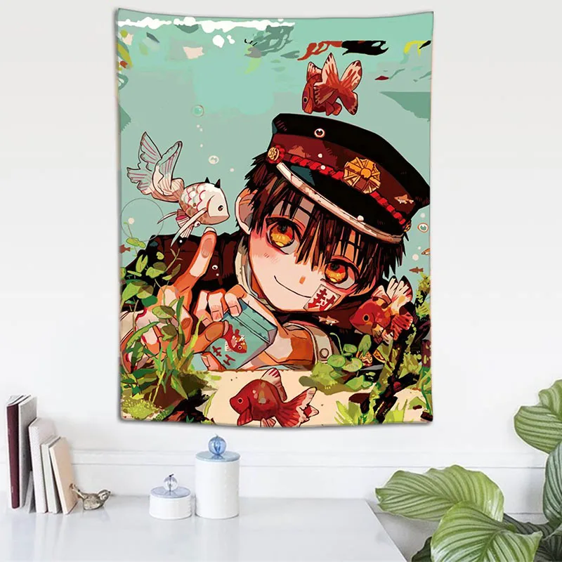 

Гобелен Ханако-кун из аниме Jibaku Shounen, настенная подвесная ткань по индивидуальному заказу, фон с изображением призрака украшение для комнат...
