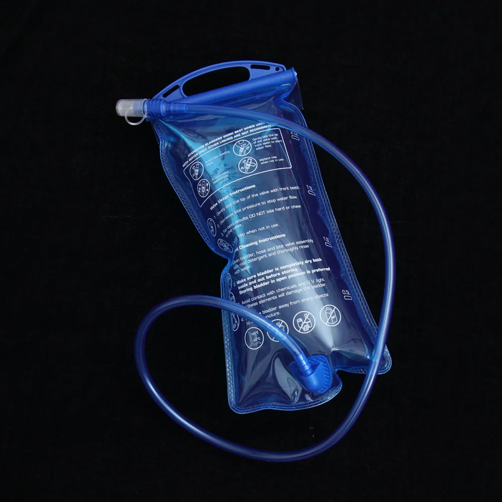 

2L Professional Riding Water Bag Food Grade TPU Hiking Pot Portable Drinking Water Bag Folding Water Bottle (Blue)
