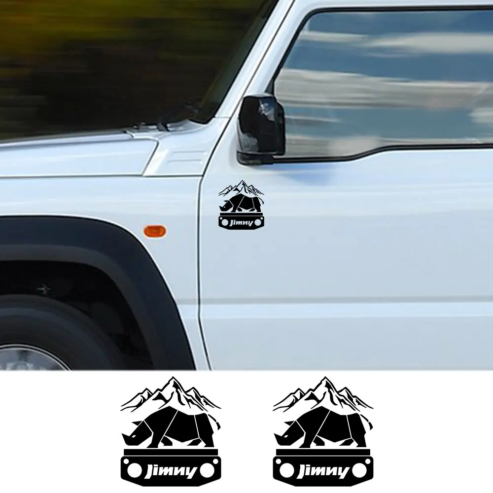

2PCS Car Stickers decor Motorcycle Decals Rhino Adventure Decorative Accessories Creative Sunscreen Waterproof PVC,12cm*11cm