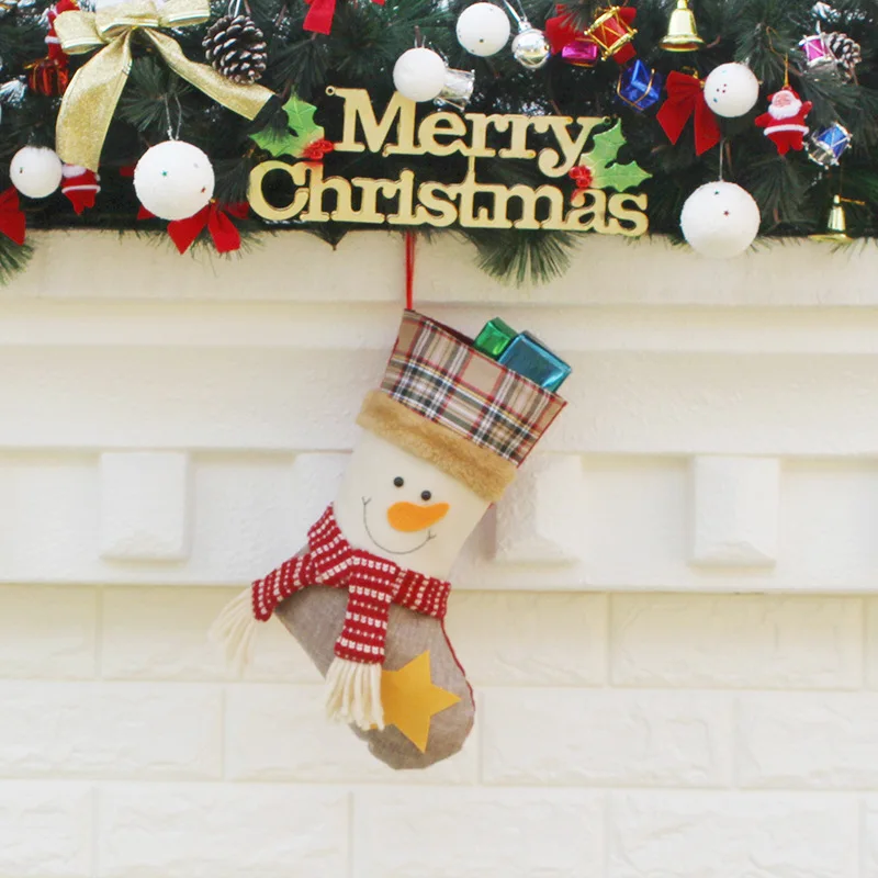 Christmas Gift Candy Socks Holders Storage Bag for Package Home Decorations Xmas Stocking Hanging Tree Ornament | Дом и сад