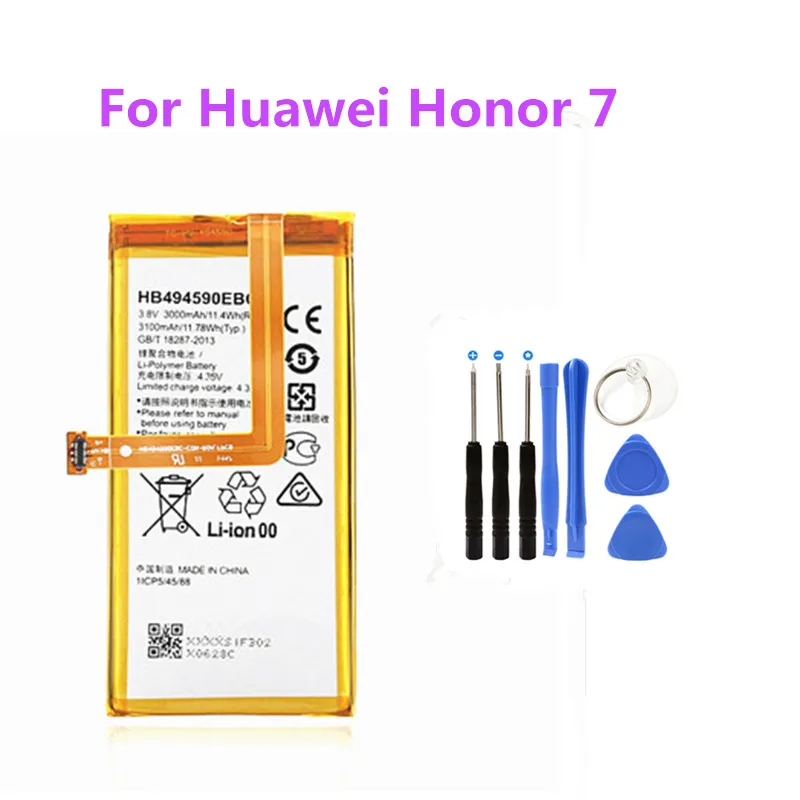 Для huawei Honor 7 аккумулятор HB494590EBC 3000 мАч Сменные Аккумуляторы для Hua wei PLK-L01 PLK-TL01H G620 G628+ Бесплатные инструменты