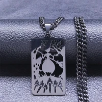 tarot witch stainless steel long necklace for womenmen black color chain necklaces jewelry cadenas de acero inoxidab n4363s06