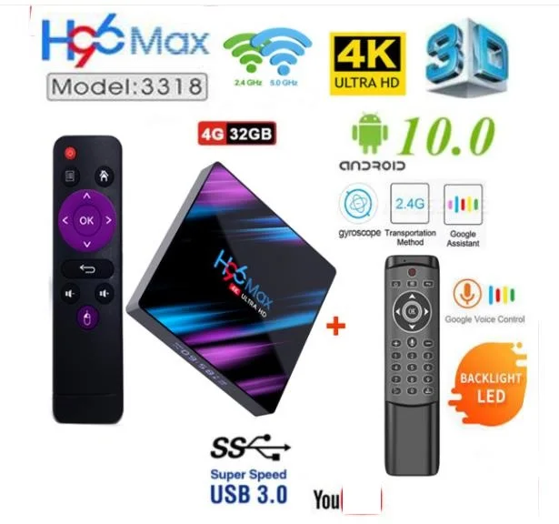Приставка Смарт ТВ H96 MAX android 10 2 4 ГГц и телефон двойной Wi Fi BT4.0 2020 дюйма H96Max ГБ 64